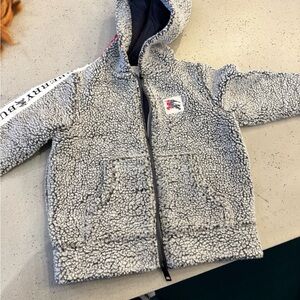 Burberry Gray Sherpa Hoodie for Kids